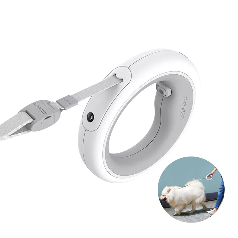MOESTAR Updated 3m Retractable UFO Pet Leash Ring Dog Traction Rope with LED Night Light - Grey MOESTAR Updated 3m Retractable UFO Pet Leash Ring Dog Traction Rope with LED Night Light - Grey